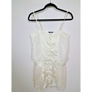 Taboo Brand Camisole Medium Ivory  Satin Lace Trim Coquette Romantic Y2K